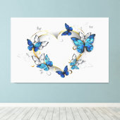 Sieraden Hart met Vlinders Morpho Canvas Afdruk (Insitu (Houten vloer))