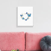 Sieraden Hart met Vlinders Morpho Canvas Afdruk (Insitu (Woonkamer))
