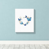 Sieraden Hart met Vlinders Morpho Canvas Afdruk (Insitu (Houten vloer))