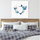 Sieraden Hart met Vlinders Morpho Canvas Afdruk (Insitu (Slaapkamer))