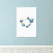 Sieraden Hart met Vlinders Morpho Canvas Afdruk (Insitu (Houten vloer))