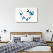 Sieraden Hart met Vlinders Morpho Canvas Afdruk (Insitu (Slaapkamer))