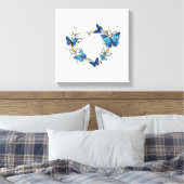 Sieraden Hart met Vlinders Morpho Canvas Afdruk (Insitu (Slaapkamer))