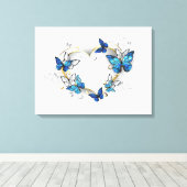 Sieraden Hart met Vlinders Morpho Canvas Afdruk (Insitu (Houten vloer))