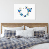 Sieraden Hart met Vlinders Morpho Canvas Afdruk (Insitu (Slaapkamer))