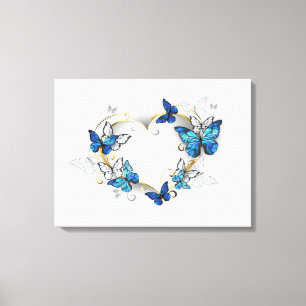 Sieraden Hart met Vlinders Morpho Canvas Afdruk