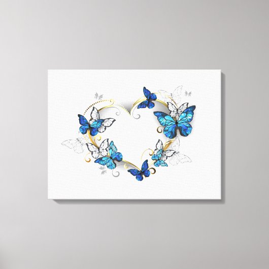 Sieraden Hart met Vlinders Morpho Canvas Afdruk (Voorkant)