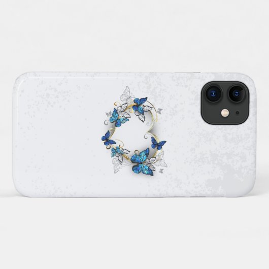 Sieraden Hart met Vlinders Morpho Case-Mate iPhone Case (Achterkant (horizontaal))