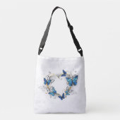 Sieraden Hart met Vlinders Morpho Crossbody Tas (Achterkant)
