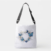Sieraden Hart met Vlinders Morpho Crossbody Tas (Voorkant)