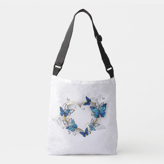 Sieraden Hart met Vlinders Morpho Crossbody Tas (Voorkant)