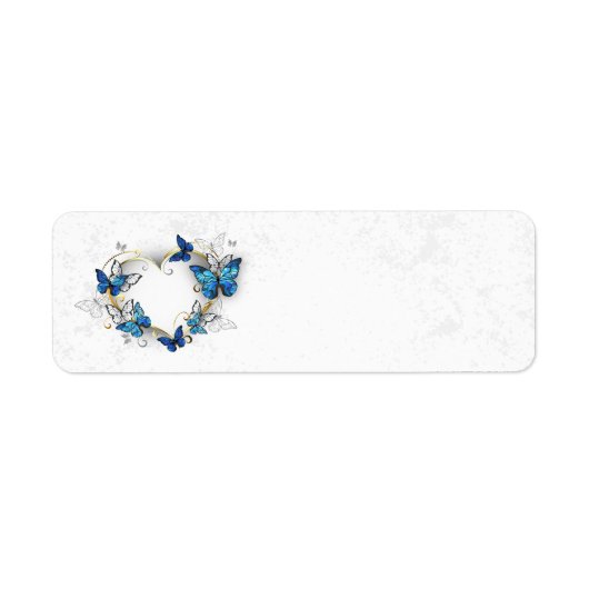 Sieraden Hart met Vlinders Morpho Etiket (Voorkant)