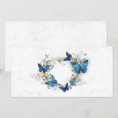 Sieraden Hart met Vlinders Morpho Feestdagenkaart (Voorkant / Achterkant)