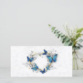 Sieraden Hart met Vlinders Morpho Feestdagenkaart (Staand voorkant)
