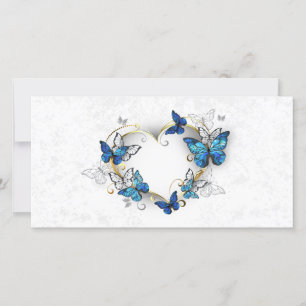 Sieraden Hart met Vlinders Morpho Feestdagenkaart