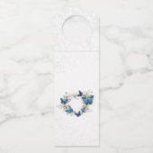 Sieraden Hart met Vlinders Morpho Flessenhanger (Achterkant)
