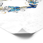 Sieraden Hart met Vlinders Morpho Foto Afdruk (Hoek)