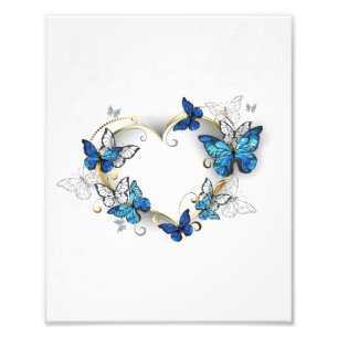 Sieraden Hart met Vlinders Morpho Foto Afdruk