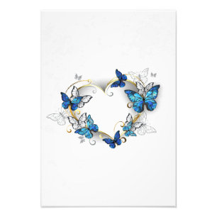 Sieraden Hart met Vlinders Morpho Foto Afdruk