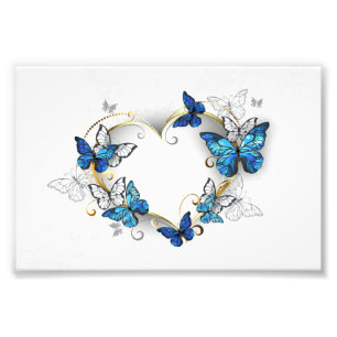 Sieraden Hart met Vlinders Morpho Foto Afdruk