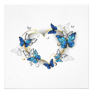 Sieraden Hart met Vlinders Morpho Foto Afdruk