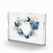 Sieraden Hart met Vlinders Morpho Fotoblokken (Rechts)
