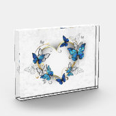 Sieraden Hart met Vlinders Morpho Fotoblokken (Links)