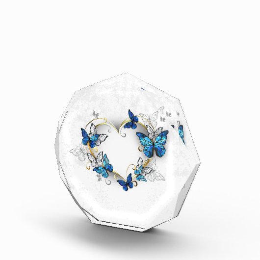 Sieraden Hart met Vlinders Morpho Fotoblokken (Rechts)