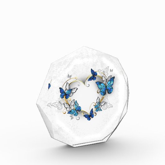 Sieraden Hart met Vlinders Morpho Fotoblokken (Links)