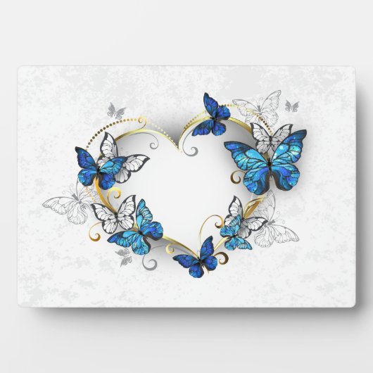 Sieraden Hart met Vlinders Morpho Fotoplaat (voorkant)