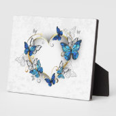 Sieraden Hart met Vlinders Morpho Fotoplaat (Zijkant)