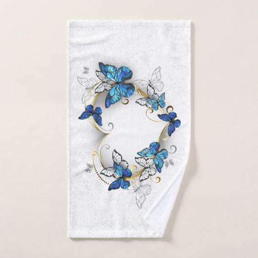 Sieraden Hart met Vlinders Morpho Handdoek (Handdoek)