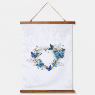 Sieraden Hart met Vlinders Morpho Hangend Wandkleed