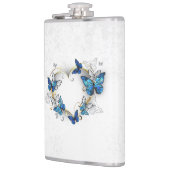 Sieraden Hart met Vlinders Morpho Heupfles (Links)