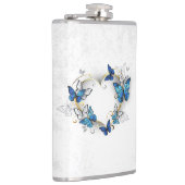 Sieraden Hart met Vlinders Morpho Heupfles (Rechts)