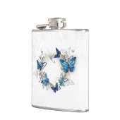 Sieraden Hart met Vlinders Morpho Heupfles (Links)