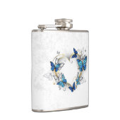 Sieraden Hart met Vlinders Morpho Heupfles (Rechts)