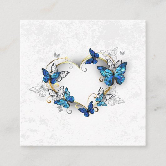 Sieraden Hart met Vlinders Morpho Informatiekaartje (Voorkant)