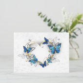 Sieraden Hart met Vlinders Morpho Informatiekaartje (Staand voorkant)