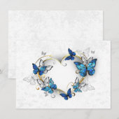 Sieraden Hart met Vlinders Morpho Informatiekaartje (Voorkant / Achterkant)