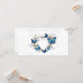 Sieraden Hart met Vlinders Morpho Kaart (Voorkant / Achterkant in situ)