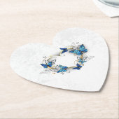 Sieraden Hart met Vlinders Morpho Kartonnen Onderzetters (Gekanteld)