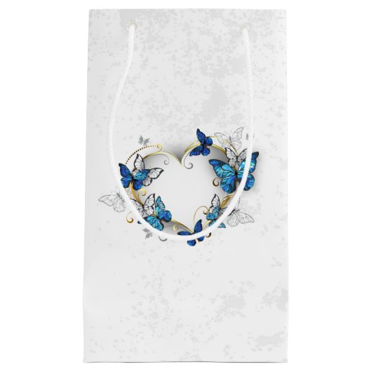 Sieraden Hart met Vlinders Morpho Klein Cadeauzakje (Voorkant)