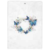 Sieraden Hart met Vlinders Morpho Klembord (Achterkant)