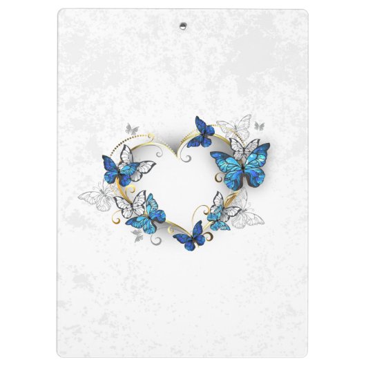 Sieraden Hart met Vlinders Morpho Klembord (Achterkant)