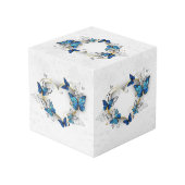 Sieraden Hart met Vlinders Morpho Kubus (Achter hoekig)