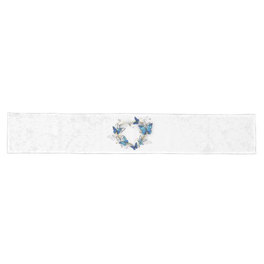 Sieraden Hart met Vlinders Morpho Lange Tafelloper (Horizontaal)