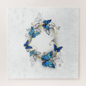 Sieraden Hart met Vlinders Morpho Legpuzzel (Horizontaal)