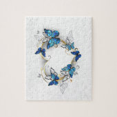 Sieraden Hart met Vlinders Morpho Legpuzzel (Verticaal)