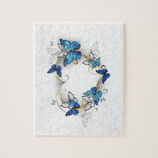 Sieraden Hart met Vlinders Morpho Legpuzzel (Verticaal)